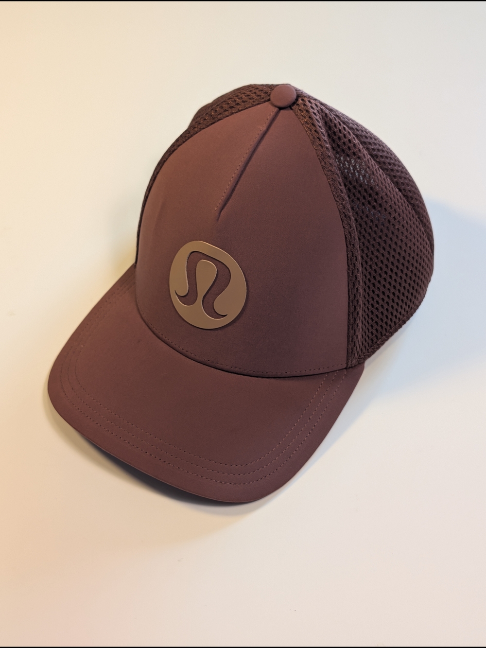lululemon Trucker Hat Big Logo S/M Merlot Purple Mesh Snapback Athleisure Cap